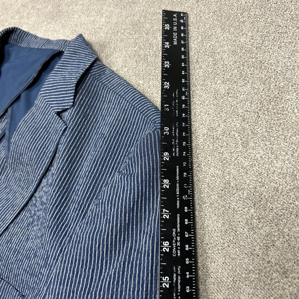American Tall Mens Seersucker Blazer LXT Large Extra Tall Stretch Unstructured